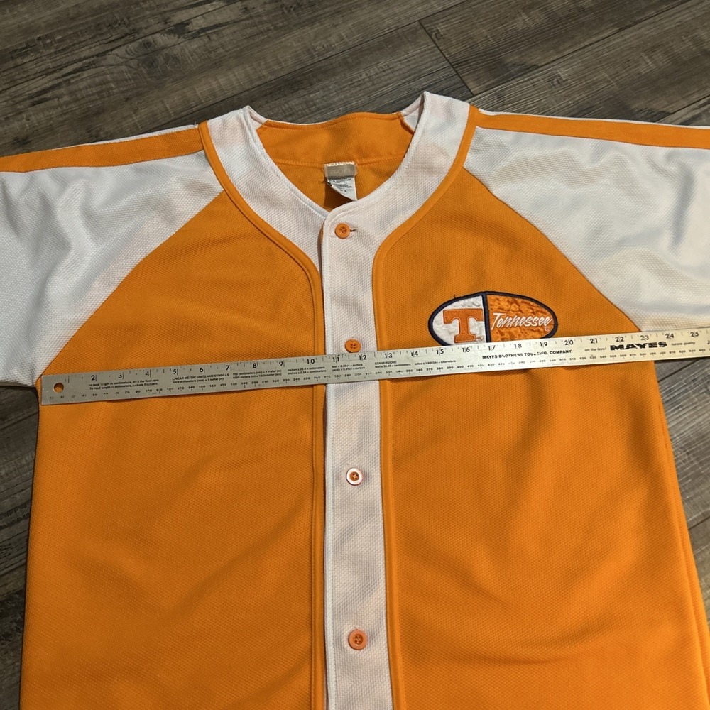 Signal Sport‎ Jersey Mens Size L Orange Tennessee Button Up Baseball Shirt Team - Picture 5 of 7